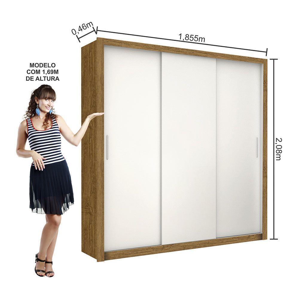 Guarda-roupa Casal Clarice Com 4 Gavetas Carioca Móveis Cinamomo/branco - 3