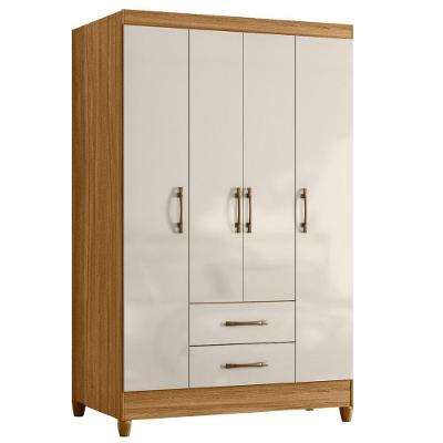 Guarda Roupas Solteiro 4 Portas 2 Gavetas Armany Madeirado/off White