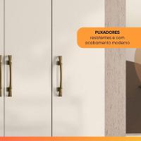 Guarda Roupas Solteiro 4 Portas 2 Gavetas Armany Madeirado/off White - 5