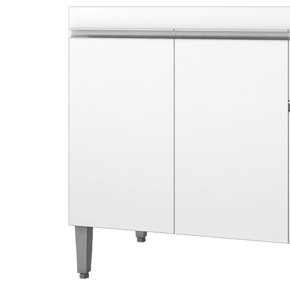 Balcao Para Pia Sem Tampo 118 Cm Tatiane Branco Reajl Moveis Branco - 6