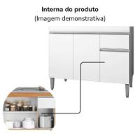 Balcao Para Pia Sem Tampo 118 Cm Tatiane Branco Reajl Moveis Branco - 5