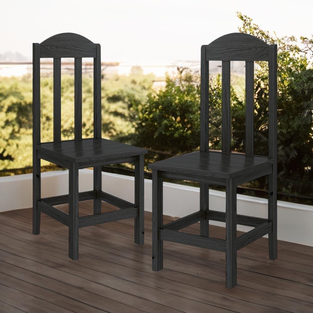 Kit Com 2 Cadeiras De Jantar Madeira Maciça Safira Preço Sem Estofado Preto S/estofado - 1
