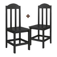 Kit Com 2 Cadeiras De Jantar Madeira Maciça Safira Preço Sem Estofado Preto S/estofado