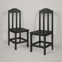 Kit Com 2 Cadeiras De Jantar Madeira Maciça Safira Preço Sem Estofado Preto S/estofado - 6