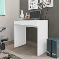 Mesa Para Computador Escrivaninha 1 Gaveta 80 Cm Alexia Branco Reajl Moveis Branco - 1