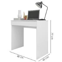 Mesa Para Computador Escrivaninha 1 Gaveta 80 Cm Alexia Branco Reajl Moveis Branco