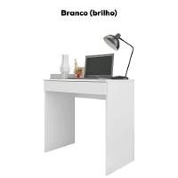 Mesa Para Computador Escrivaninha 1 Gaveta 80 Cm Alexia Branco Reajl Moveis Branco - 5