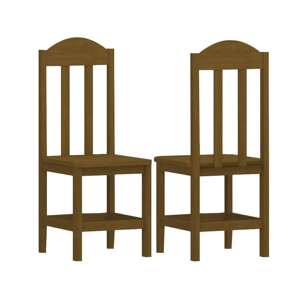 Kit Com 2 Cadeiras De Jantar Madeira Maciça Safira Imbuia Sem Estofado Imbuia S/estofado - 2
