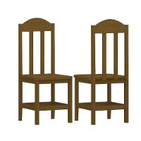 Kit Com 2 Cadeiras De Jantar Madeira Maciça Safira Imbuia Sem Estofado Imbuia S/estofado - 2