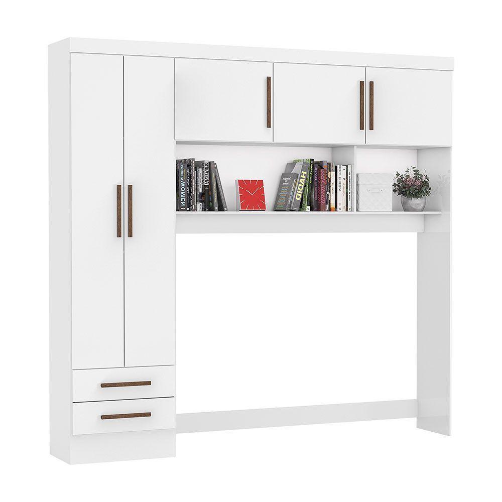 Guarda-roupa Modulado 5 Portas 2 Gavetas Carioca Móveis Branco - 1