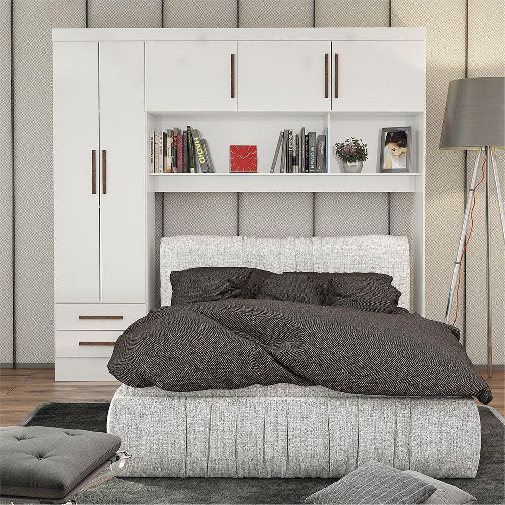 Guarda-roupa Modulado 5 Portas 2 Gavetas Carioca Móveis Branco - 2