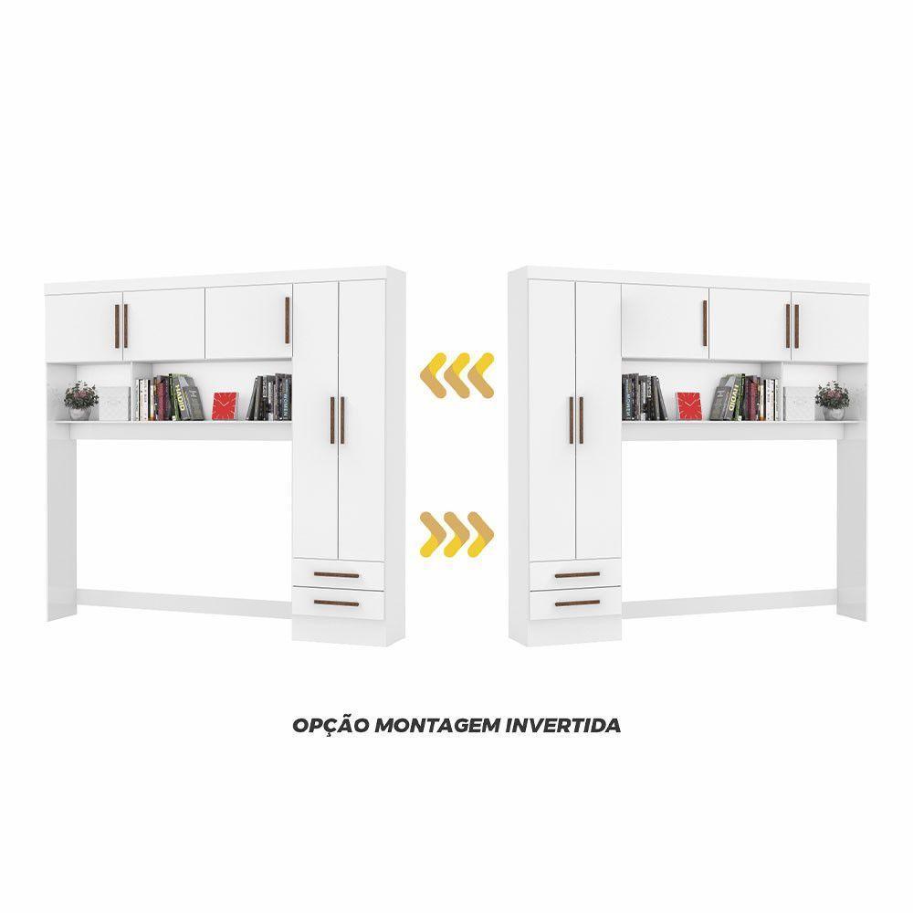 Guarda-roupa Modulado 5 Portas 2 Gavetas Carioca Móveis Branco - 6