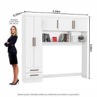 Guarda-roupa Modulado 5 Portas 2 Gavetas Carioca Móveis Branco - 3