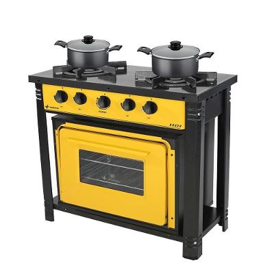 Fogão Industrial 2 Bocas Com Forno Bravo Amarelo Venâncio + 2 Caçarolas Tramontina Turim