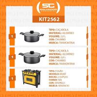 Fogão Industrial 2 Bocas Com Forno Bravo Amarelo Venâncio + 2 Caçarolas Tramontina Turim - 2