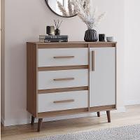 Cômoda Sapateira Mila 1 Porta 3 Gavetas Savana Off White Moblis - 6