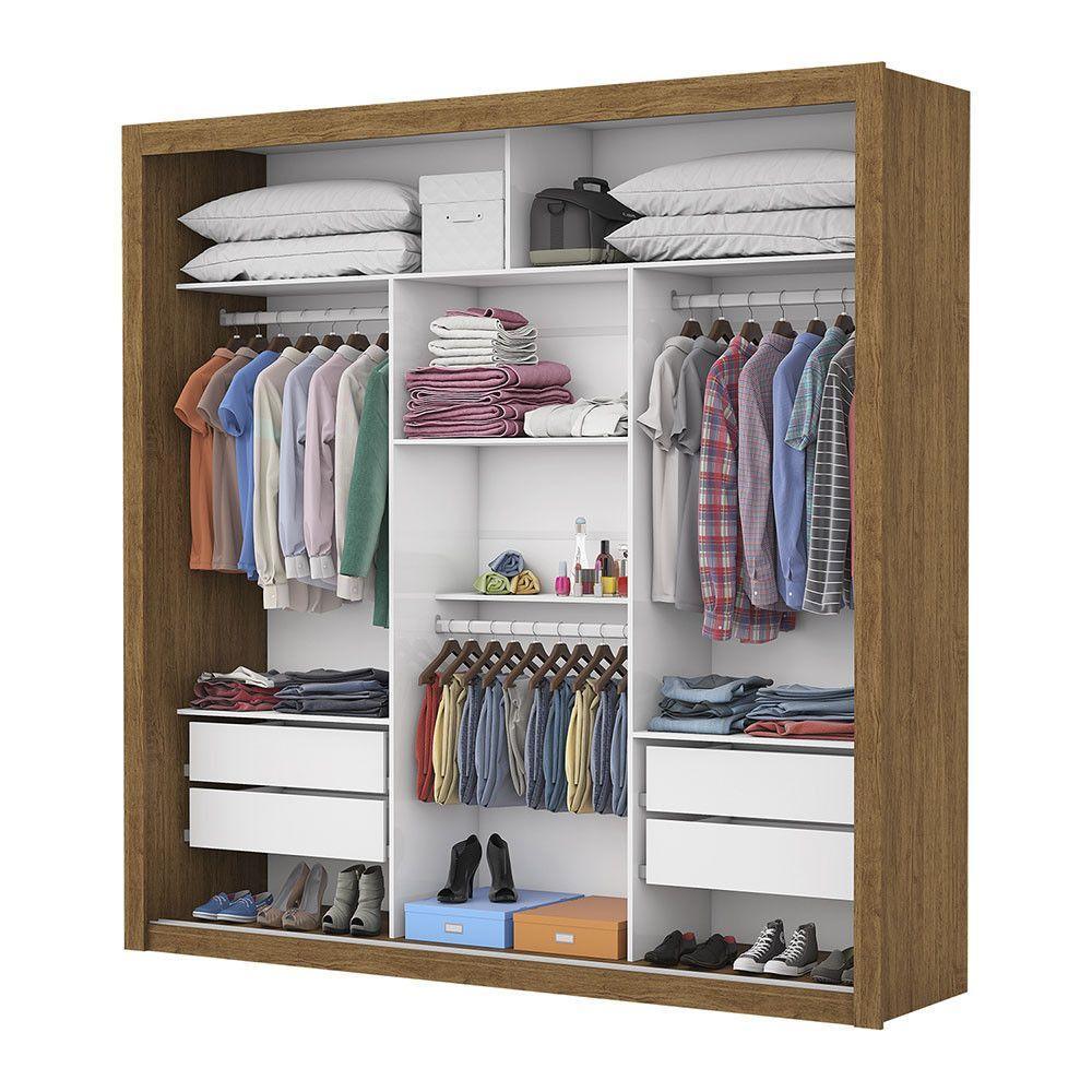 Guarda-roupa Casal Melissa 4 Gvts Super Glass Carioca Móveis Cinamomo - 2