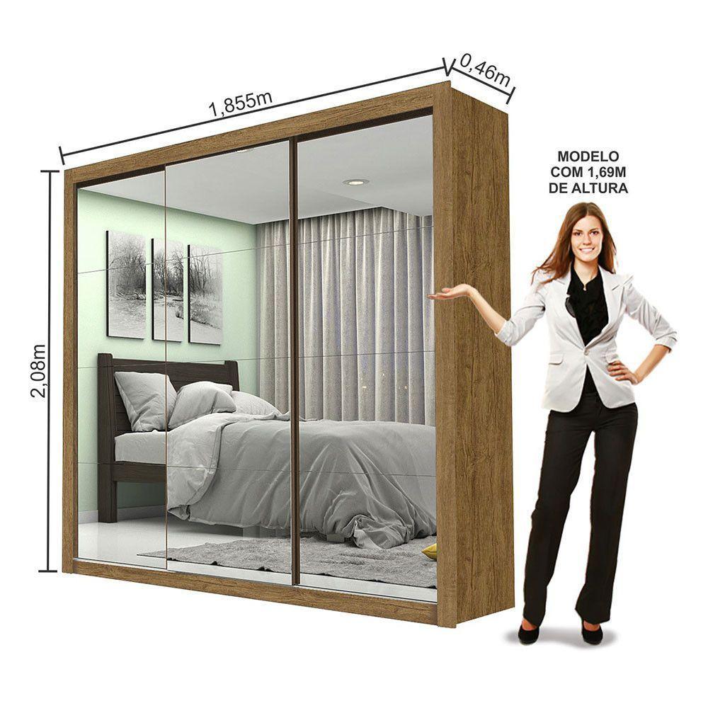 Guarda-roupa Casal Melissa 4 Gvts Super Glass Carioca Móveis Cinamomo - 6