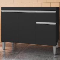 Balcao Para Pia Sem Tampo 95 Cm Tatiane Preto Reajl Moveis Preto - 1