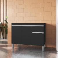 Balcao Para Pia Sem Tampo 95 Cm Tatiane Preto Reajl Moveis Preto - 8