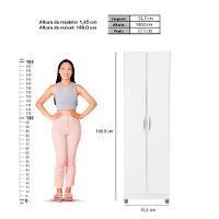 Guarda Roupa Ditália 2 Portas Dm-579 branco Branco - 9