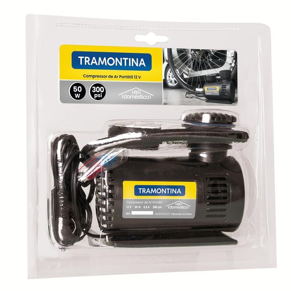 Compressor De Ar Portátil Para Carros Com Manômetro 300 Psi 50w 12v - Tramontina 42330001 - 4