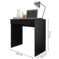 Mesa Para Computador Escrivaninha 1 Gaveta 80 Cm Alexia Preto Reajl Moveis Preto