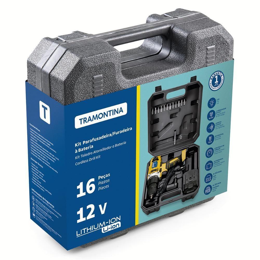 Parafusadeira Furadeira 12v à Bateria 16 Peças - Tramontina 42383216 - 3