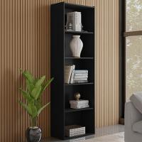 Estante Livreiro 4 Prateleiras 185x60 Cm Luiza Preto Reajl Moveis Preto - 3