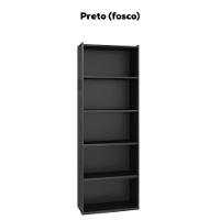 Estante Livreiro 4 Prateleiras 185x60 Cm Luiza Preto Reajl Moveis Preto - 5