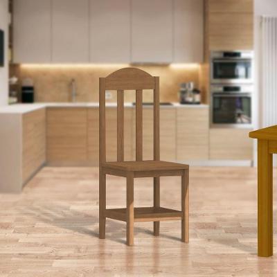 Kit Com 2 Cadeiras De Jantar Madeira Maciça Safira Mel Sem Estofado Mel S/estofado