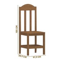 Kit Com 2 Cadeiras De Jantar Madeira Maciça Safira Mel Sem Estofado Mel S/estofado - 4