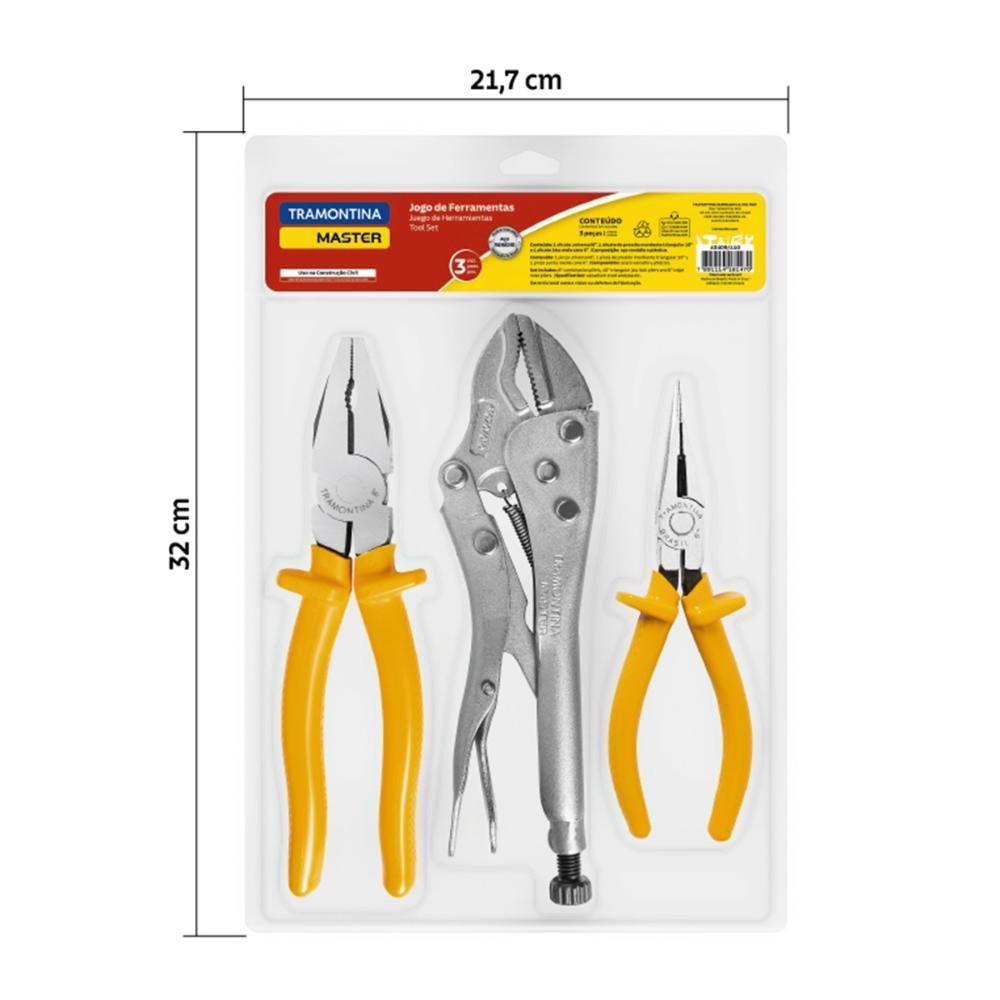 Kit Ferramentas Master Alicate Pressão 10, Alicate Univ. 8, Alicate Bico 6 - Tramontina 43409110 - 2