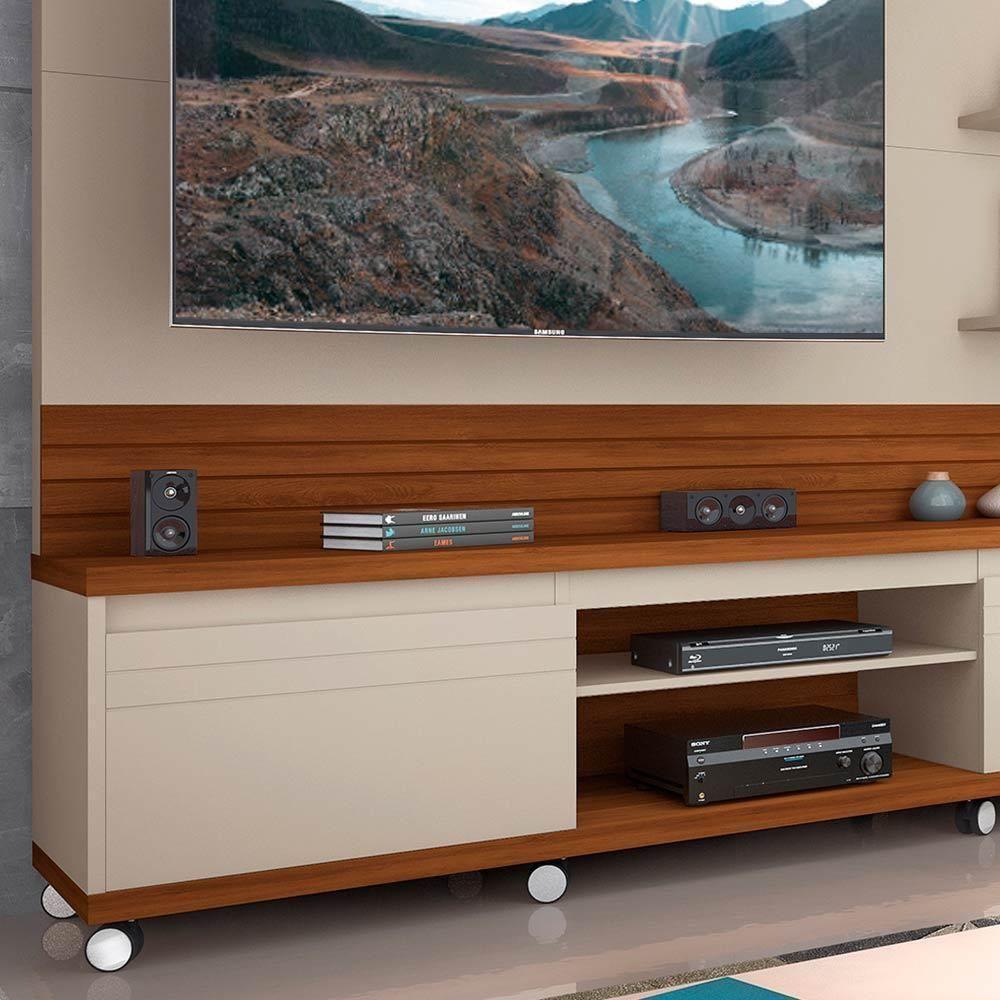 Estante Home Theater Com Nichos E Prateleiras Tv Até 70 Pol Cedro Off White/freijo Cedro Off White/freijo - 2