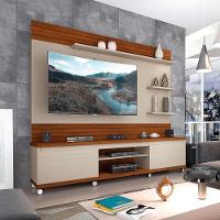 Estante Home Theater Com Nichos E Prateleiras Tv Até 70 Pol Cedro Off White/freijo Cedro Off White/freijo - 4