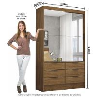 Guarda-roupa Sevilha 2 Pts 6 Gavetas Premium Carioca Móveis Cinamomo - 3