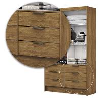 Guarda-roupa Sevilha 2 Pts 6 Gavetas Premium Carioca Móveis Cinamomo - 6