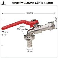 Torneiras De Esfera Lorben Para Jardim Quintal Tanque Gt6187 - 8