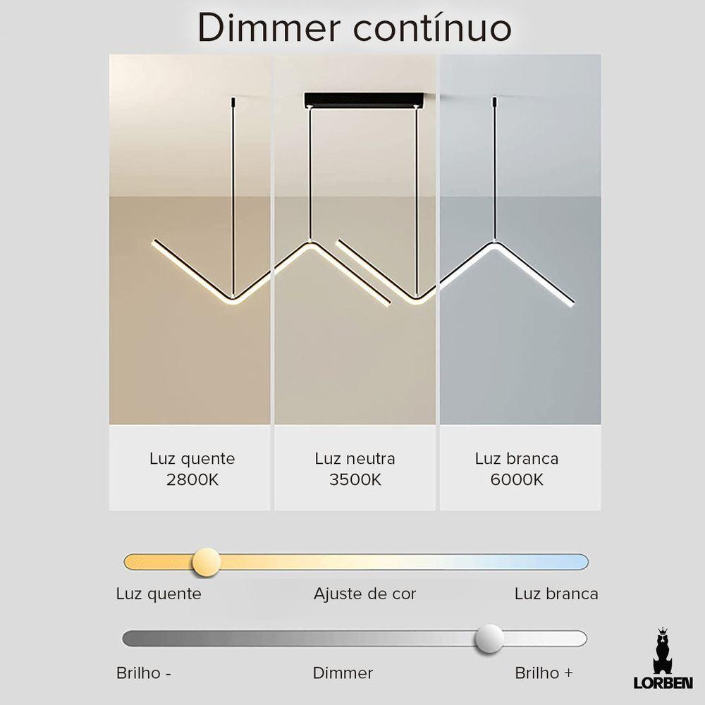 Luminária Led Lustre Pendente Teto Moderno Sala Cozinha Com Controle Remoto Gt6116 - 7