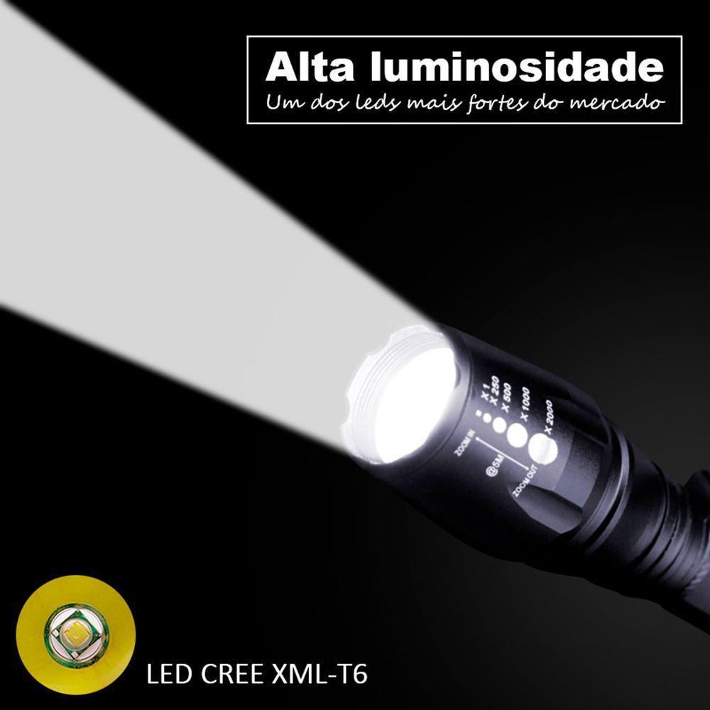 Lanterna Led Cree Xml T6 Tática Lorben 2.140.000 Lúmens 788.000w Zoom De 1x A 2000x Gt6005 - 2