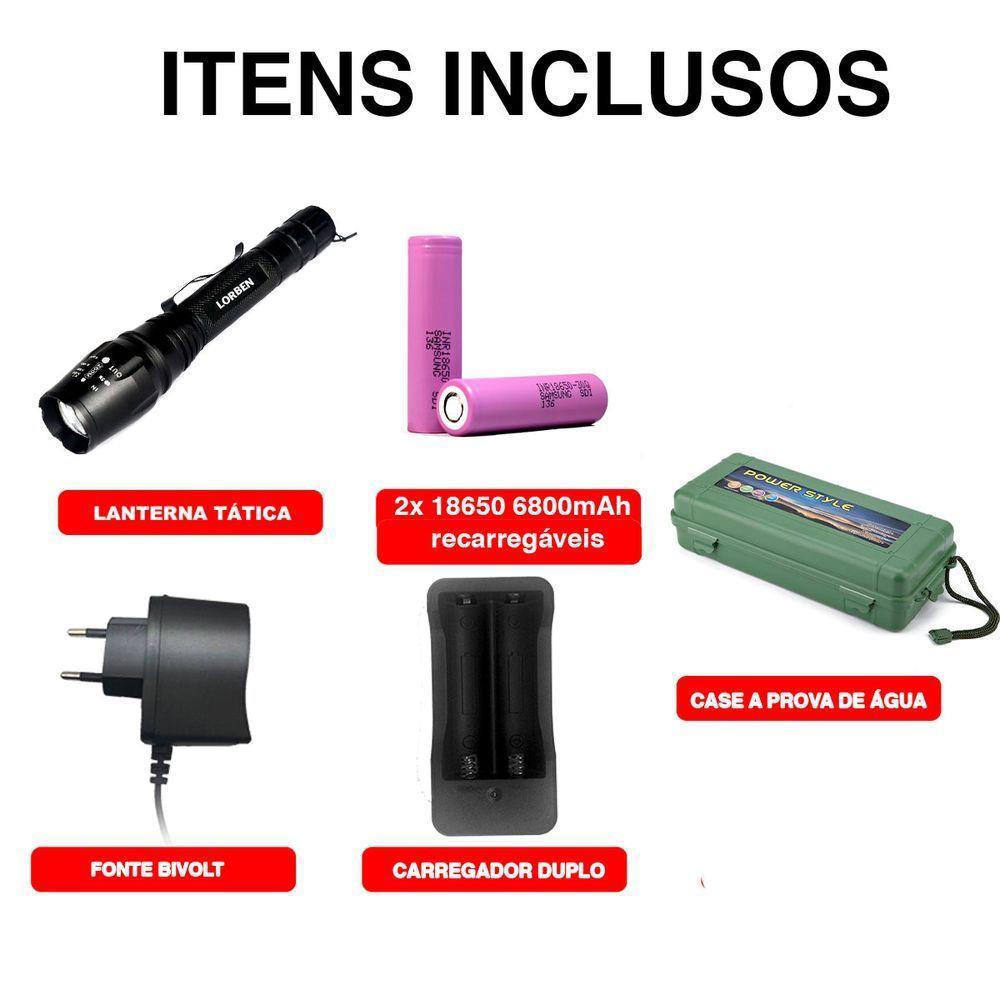 Lanterna Led Cree Xml T6 Tática Lorben 2.140.000 Lúmens 788.000w Zoom De 1x A 2000x Gt6005 - 3