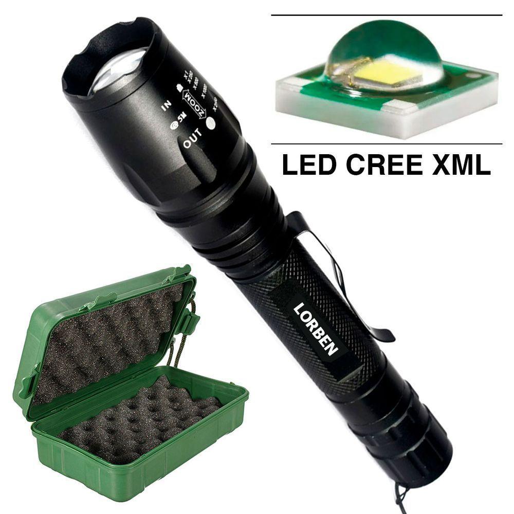 Lanterna Led Cree Xml T6 Tática Lorben 2.140.000 Lúmens 788.000w Zoom De 1x A 2000x Gt6005 - 6