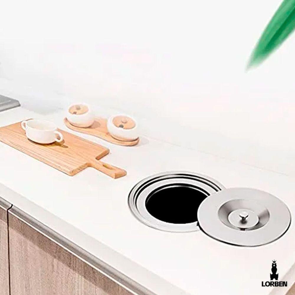 Lixeira De Embutir Lorben Pia Bancada Cozinha 3 Litros Com Tampa Aço Inox Gt6038 - 2