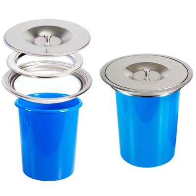 Lixeira De Embutir Lorben Pia Bancada Cozinha 3 Litros Com Tampa Aço Inox Gt6038