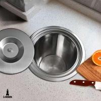 Lixeira De Embutir Lorben Pia Bancada Cozinha 3 Litros Com Tampa Aço Inox Gt6038 - 3