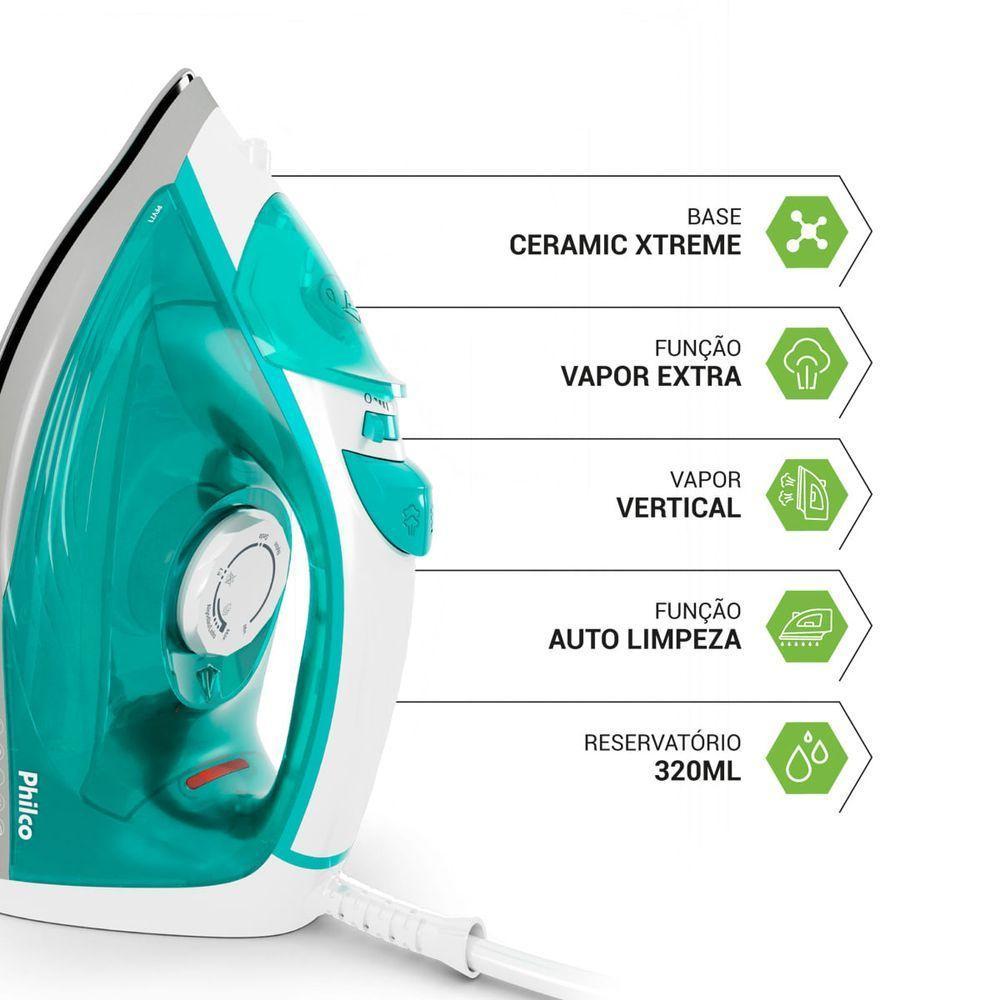 Ferro de Passar a Vapor Philco 320ml Base Cerâmica PFV71 110V - 4
