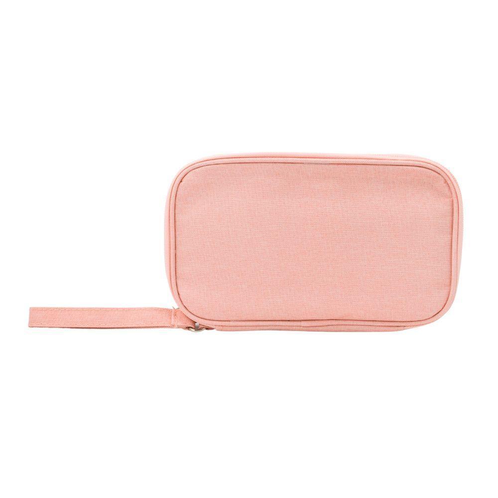 Bolsa Organizadora Cabos Fios Eletrônicos Estojo Case Bag Rosa - 1