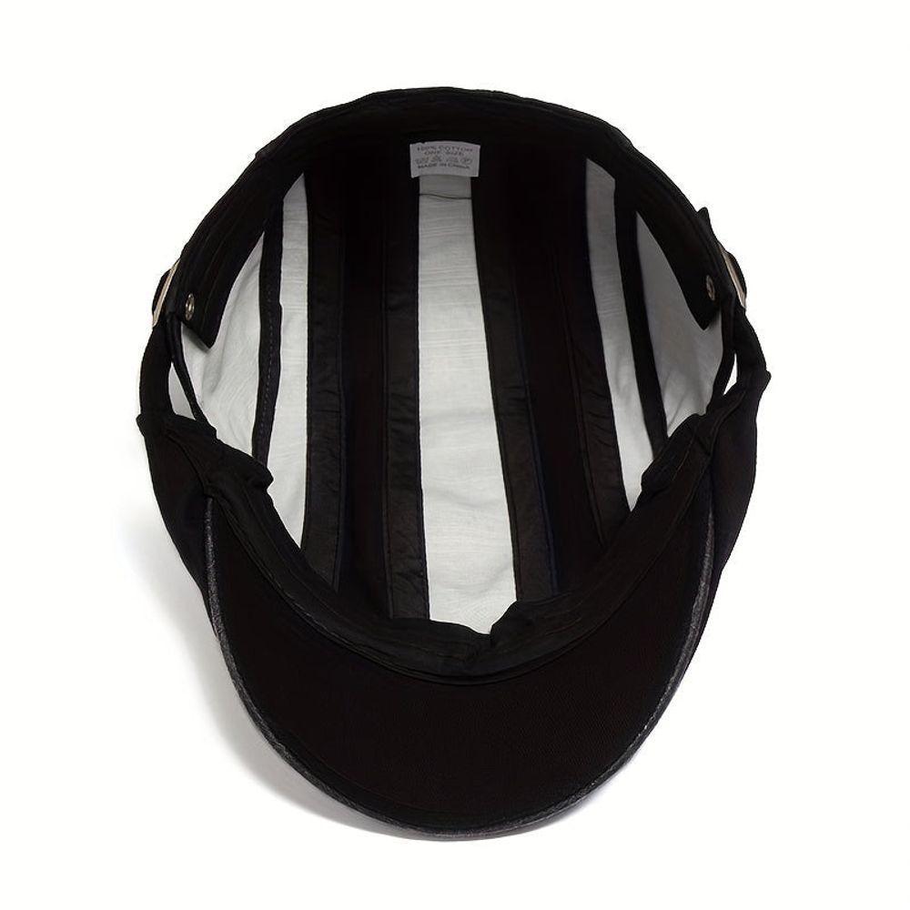 Boina Italiana Casual Basica Design Liso Geométrico Unissex Ajustável Preto - 4