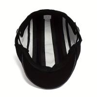 Boina Italiana Casual Basica Design Liso Geométrico Unissex Ajustável Preto - 4