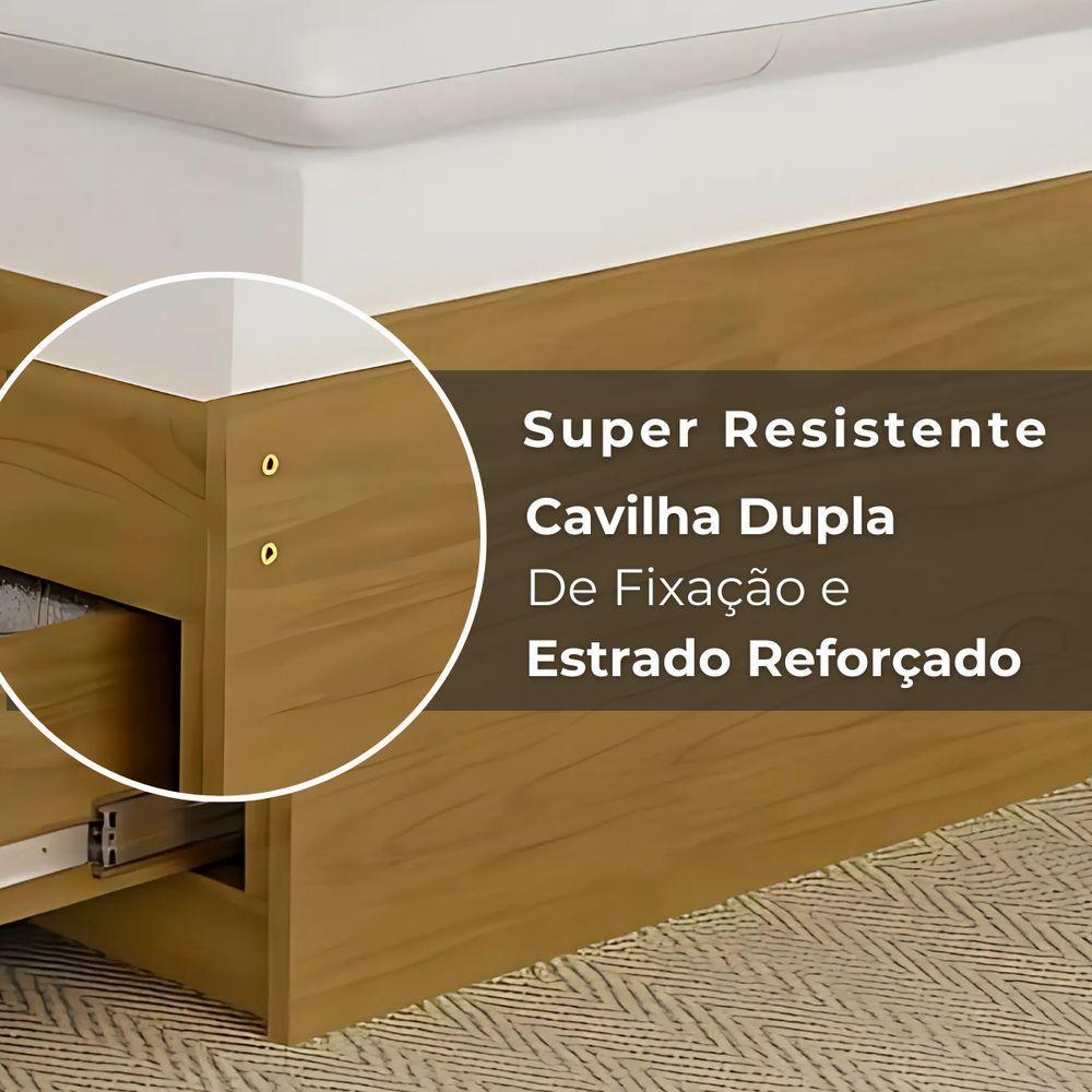 Cama Base Box Casal Em Madeira Maciça Libanesa Com 4 Gavetas E Estrutura Reforçada - 5